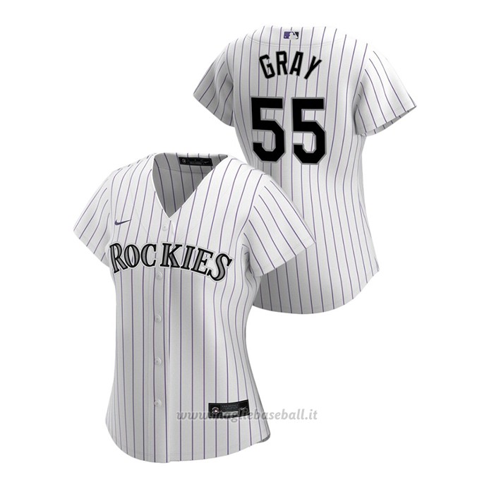 Maglia Baseball Donna Colorado Rockies Jon Gray 2020 Replica Primera Bianco